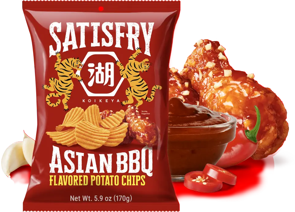 Asian BBQ potato chips package
